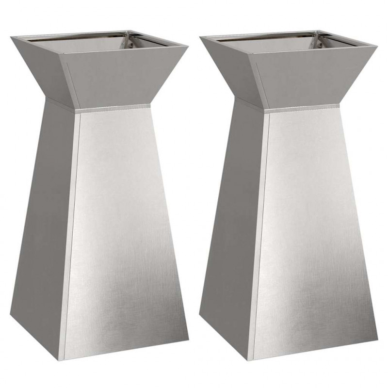 Donica słupowa 2 pcs Srebrny 35 x 35 x 73 cm