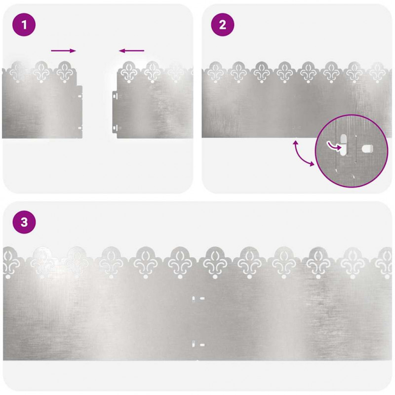 Obrzeża trawnikowe 10 pcs Srebrny 103 x 0,05 x 22 cm
