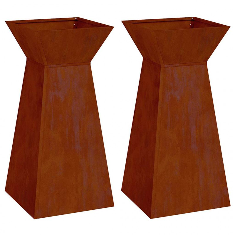 Donica słupowa 2 pcs Srebrny 35 x 35 x 73 cm