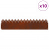 Obrzeża trawnikowe 10 pcs Rdzawy 103 x 0,05 x 22 cm