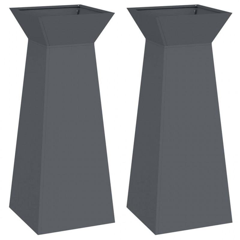 Donica słupowa 2 pcs Antracyt 40 x 40 x 100 cm