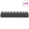 Obrzeża trawnikowe 10 pcs Czarny 103 x 0,05 x 22 cm Stal