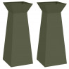 Donica słupowa 2 pcs Oliwkowy 40 x 40 x 100 cm