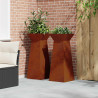 Donica słupowa 2 pcs Srebrny 40 x 40 x 100 cm