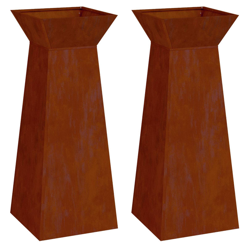 Donica słupowa 2 pcs Srebrny 40 x 40 x 100 cm