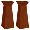 Donica słupowa 2 pcs Srebrny 40 x 40 x 100 cm