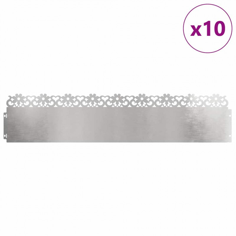 Obrzeża trawnikowe 10 pcs Srebrny 103 x 0,05 x 22 cm
