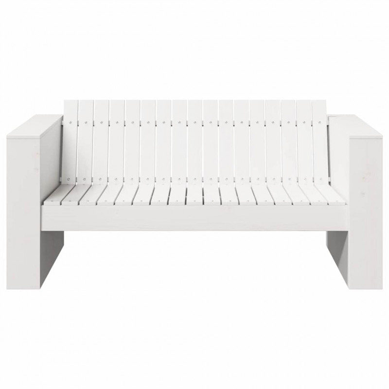 Sofa Ogrodowa Biały 134 x 60 x 62 cm Lite drewno sosnowe