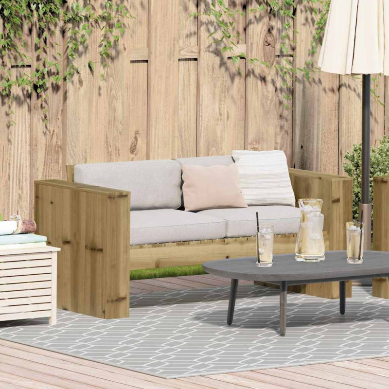 Sofa Ogrodowa Zielony 134 x 60 x 62 cm Lite drewno sosnowe