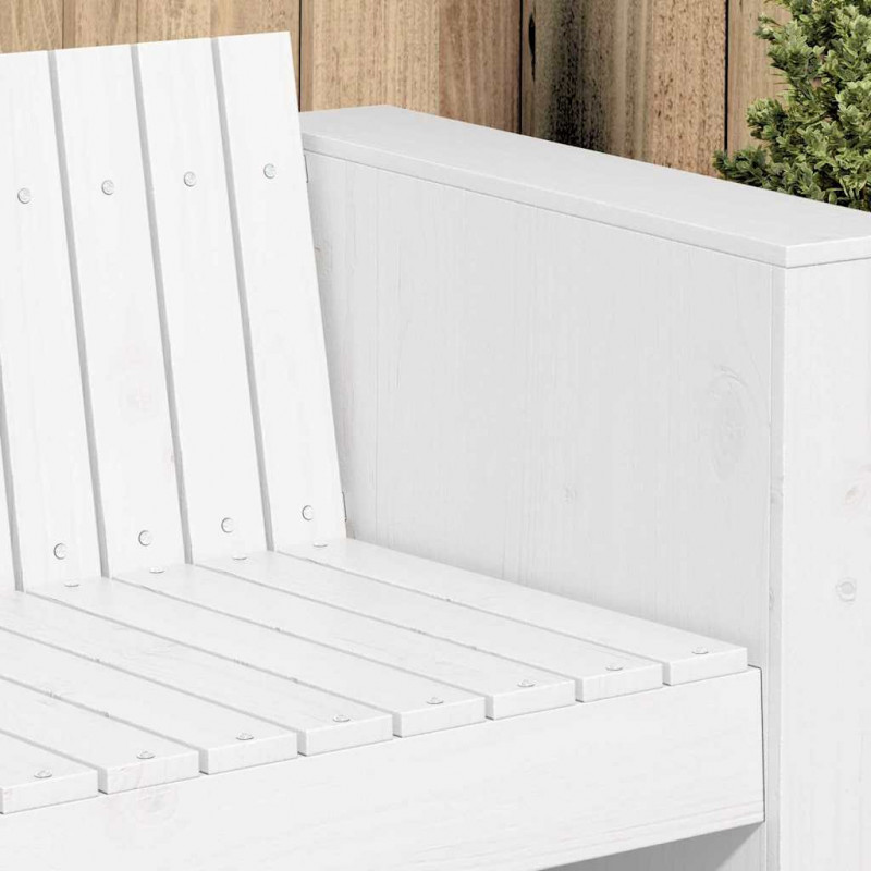 Sofa Ogrodowa Biały 185,5 x 60 x 62 cm Lite drewno sosnowe