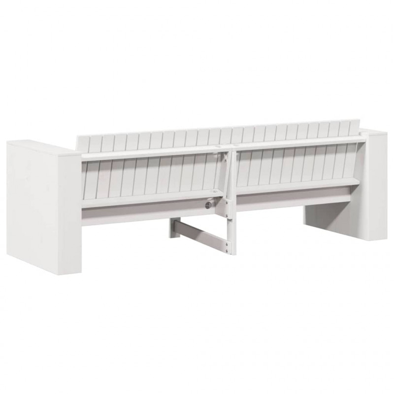 Sofa Ogrodowa Biały 185,5 x 60 x 62 cm Lite drewno sosnowe