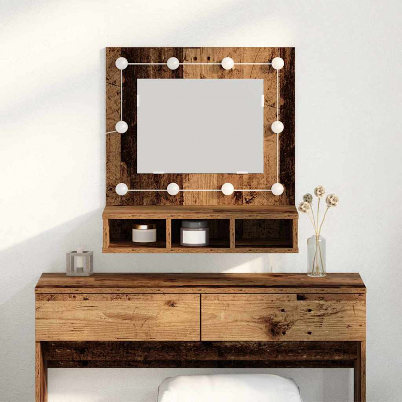 Szafka z lustrem z półką Stare drewno 60 x 31,5 x 62 cm