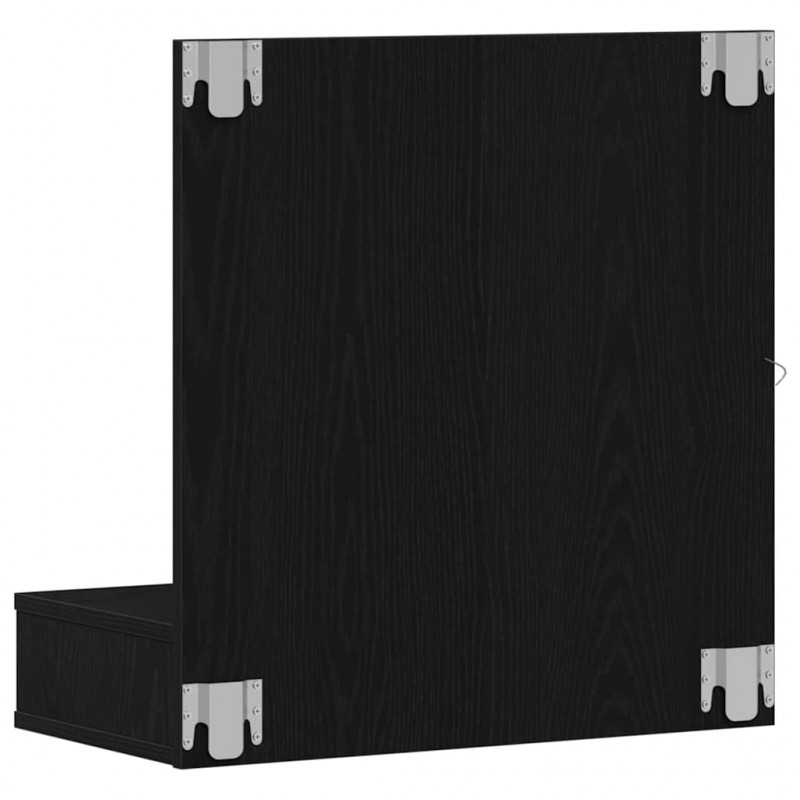 Szafka z lustrem z półką Z lustrem Czarny Dąb 60 x 31,5 x 62 cm
