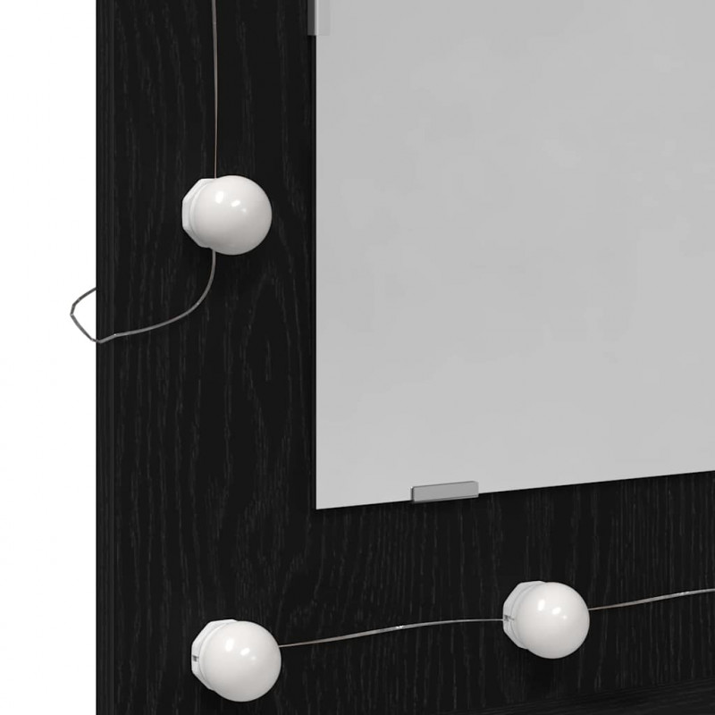 Szafka z lustrem z półką Z lustrem Czarny Dąb 60 x 31,5 x 62 cm