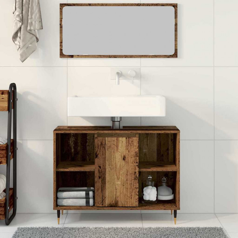 Szafka Łazienkowa z półką Stare drewno 80 x 33 x 60 cm