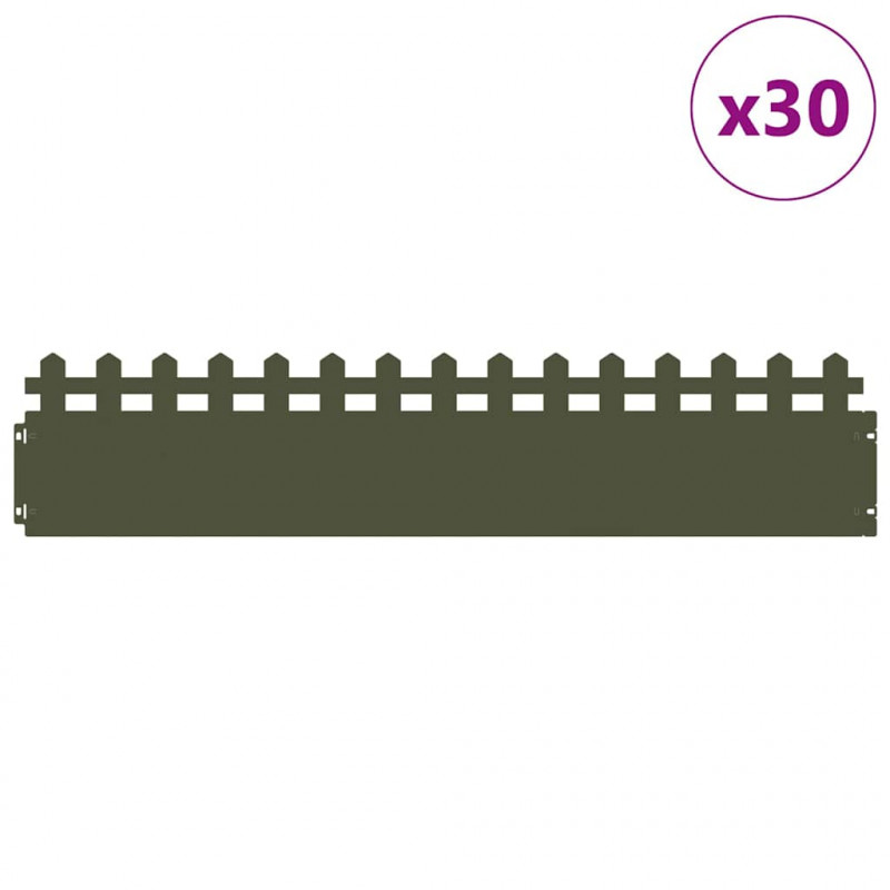 Obrzeża trawnikowe 30 pcs Zielony oliwkowy 103 x 0,05 x 22 cm