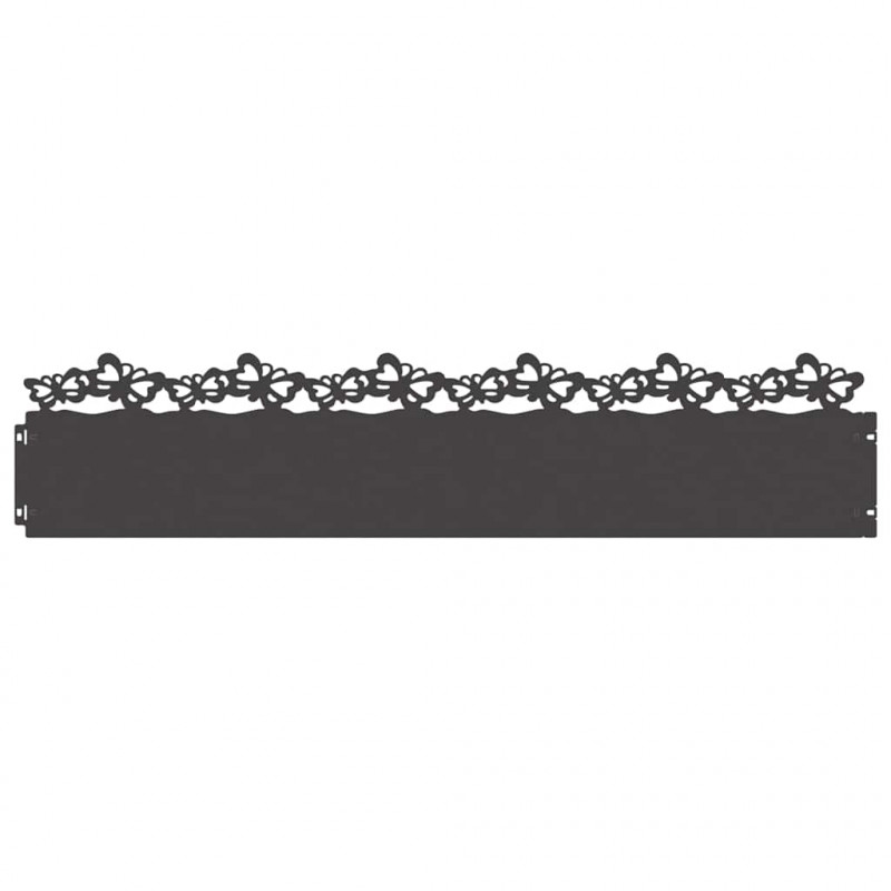 Obrzeża trawnikowe 30 pcs Czarny 103 x 0,05 x 22 cm Stal