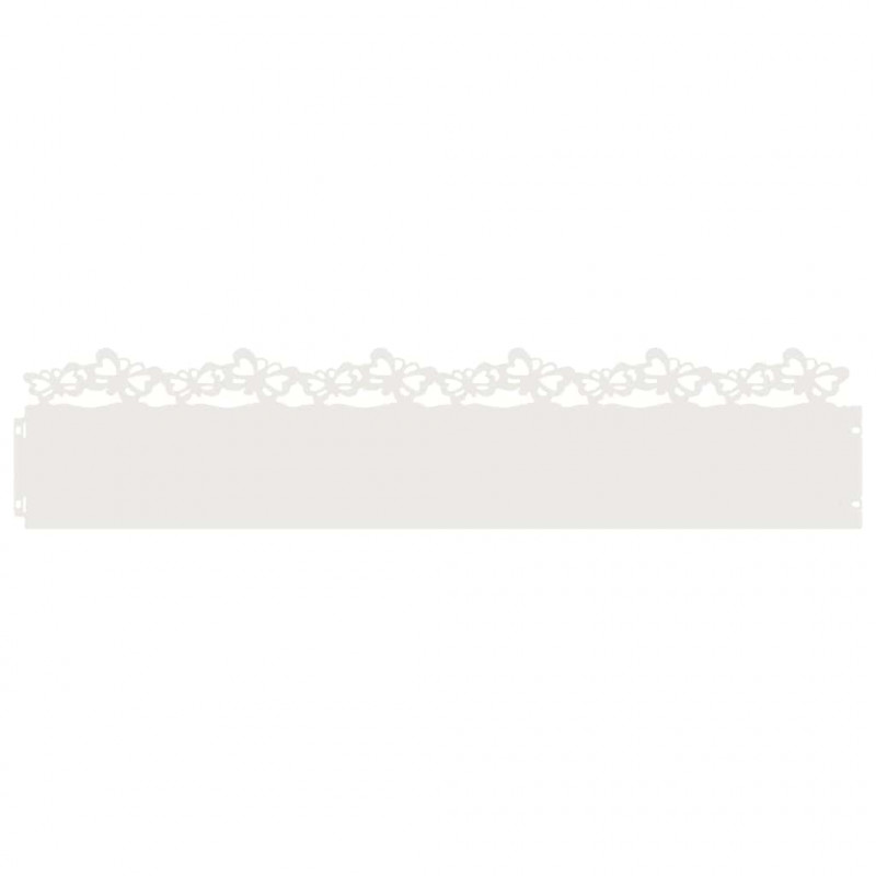 Obrzeża trawnikowe 20 pcs Biały 103 x 0,05 x 22 cm Stal