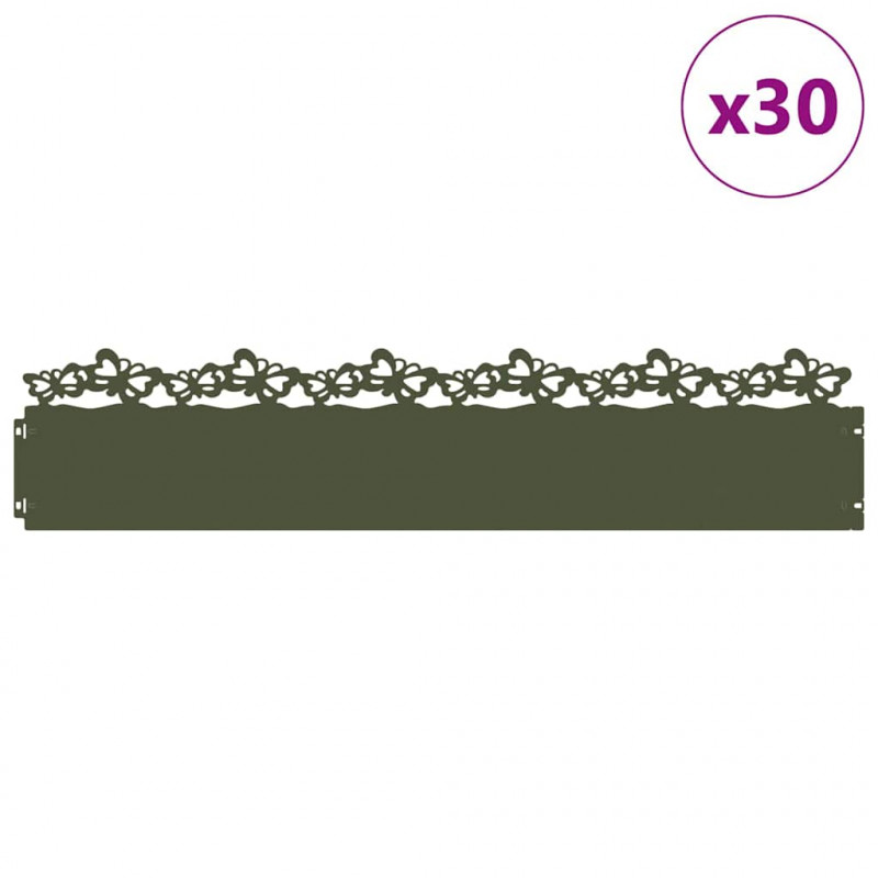 Obrzeża trawnikowe 30 pcs Zielony oliwkowy 103 x 0,05 x 22 cm
