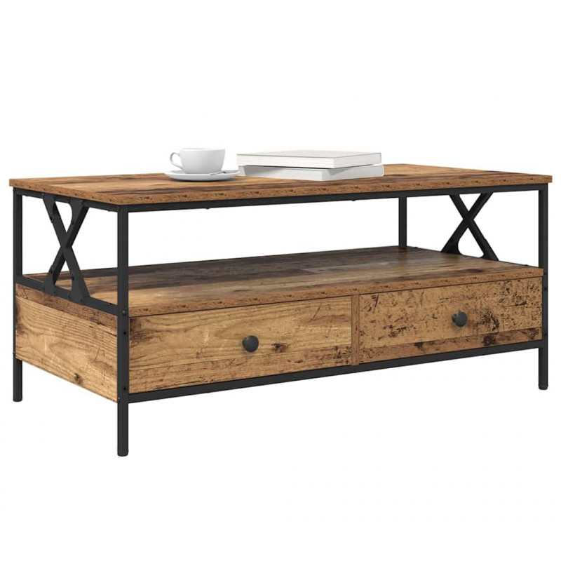 Stolik kawowy with Drawer Stare drewno 100 x 51 x 45 cm