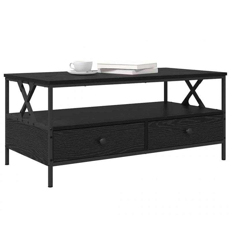 Stolik kawowy with Drawer Czarny dąb 100 x 51 x 45 cm