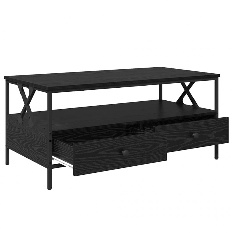 Stolik kawowy with Drawer Czarny dąb 100 x 51 x 45 cm