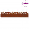 Obrzeża trawnikowe 10 pcs Rdzawy 103 x 0,05 x 22 cm