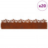 Obrzeża trawnikowe 20 pcs Rdzawy 103 x 0,05 x 22 cm
