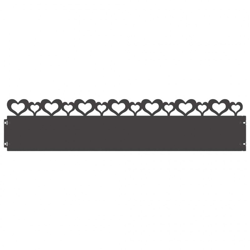 Obrzeża trawnikowe 10 pcs Czarny 103 x 0,05 x 22 cm Stal