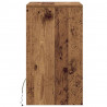 LED Stolik nocny z szufladą Stare drewno 38 x 34 x 61 cm