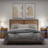 LED Stolik nocny z szufladą 2 pcs Stare drewno 38 x 34 x 61 cm