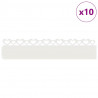 Obrzeża trawnikowe 10 pcs Biały 103 x 0,05 x 22 cm Stal