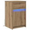 LED Stolik nocny z szufladą dąb artisan 38 x 34 x 61 cm