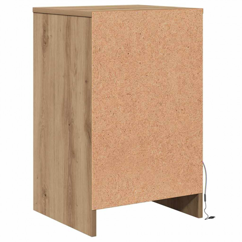 LED Stolik nocny z szufladą dąb artisan 38 x 34 x 61 cm