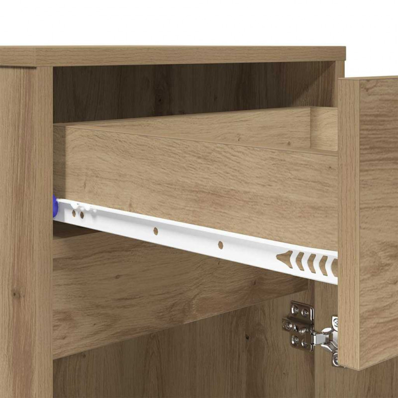 LED Stolik nocny z szufladą dąb artisan 38 x 34 x 61 cm