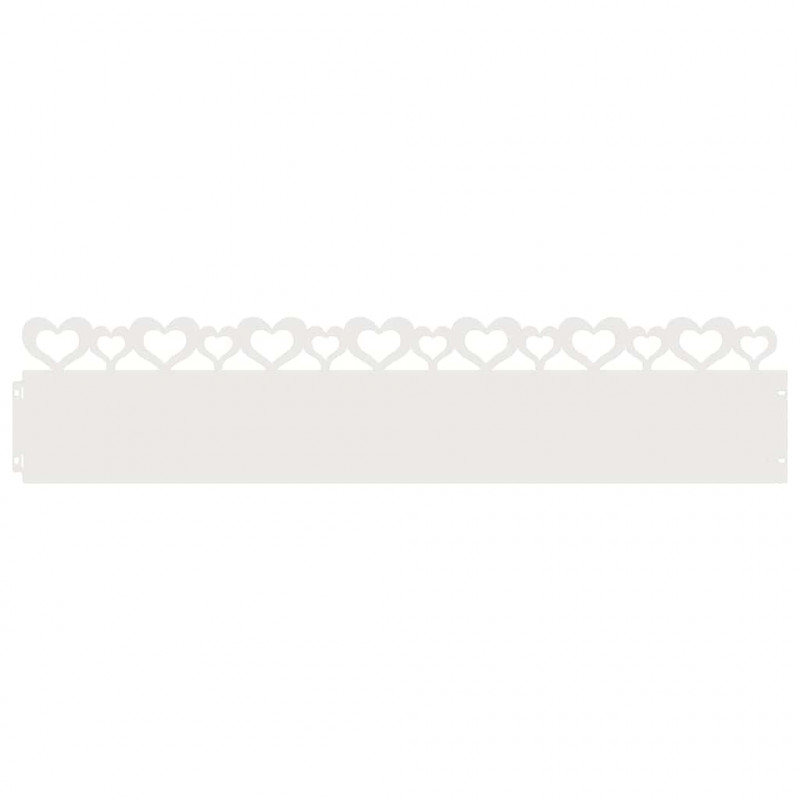 Obrzeża trawnikowe 20 pcs Biały 103 x 0,05 x 22 cm Stal