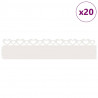 Obrzeża trawnikowe 20 pcs Biały 103 x 0,05 x 22 cm Stal