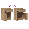LED Stolik nocny z szufladą 2 pcs dąb artisan 38 x 34 x 61 cm