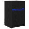 LED Stolik nocny z szufladą Czarny dąb 38 x 34 x 61 cm