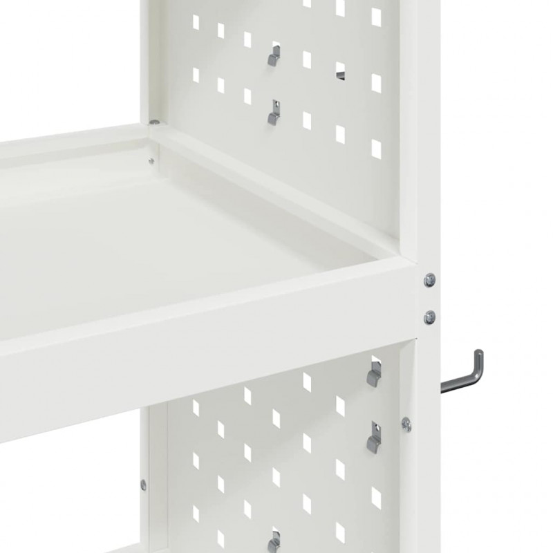 Wózek narzędziowy z półką Biały 75 x 35 x 73 cm Stal zimnogięta
