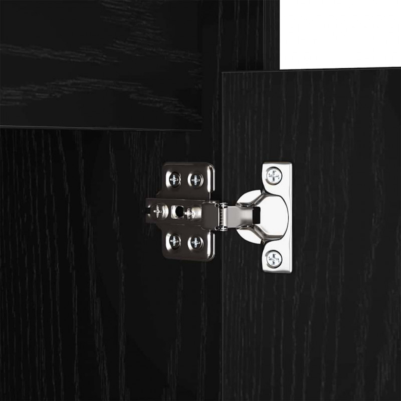 LED Stolik nocny z szufladą 2 pcs Czarny dąb 38 x 34 x 61 cm