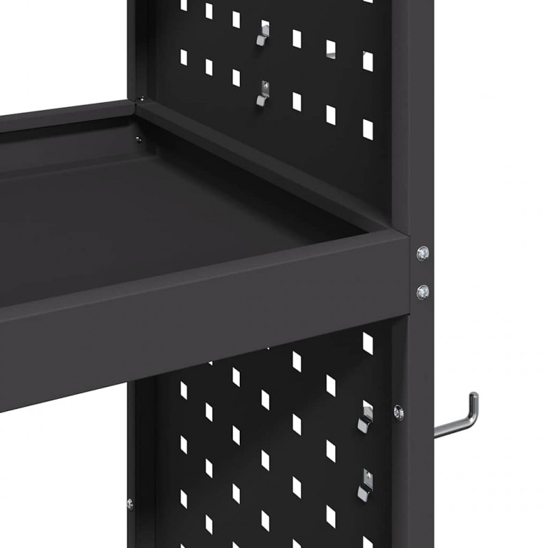 Wózek narzędziowy Czarny 65 x 35 x 111 cm Stal zimnogięta
