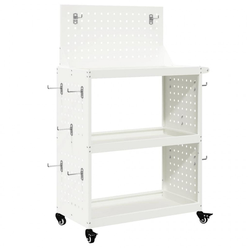 Wózek narzędziowy Biały 65 x 35 x 111 cm Stal zimnogięta