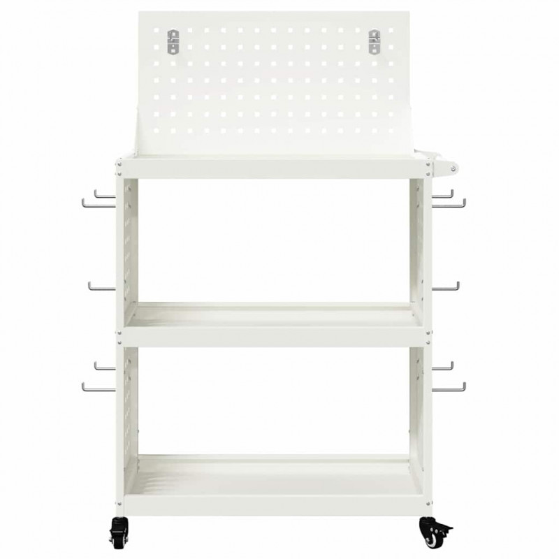 Wózek narzędziowy Biały 65 x 35 x 111 cm Stal zimnogięta