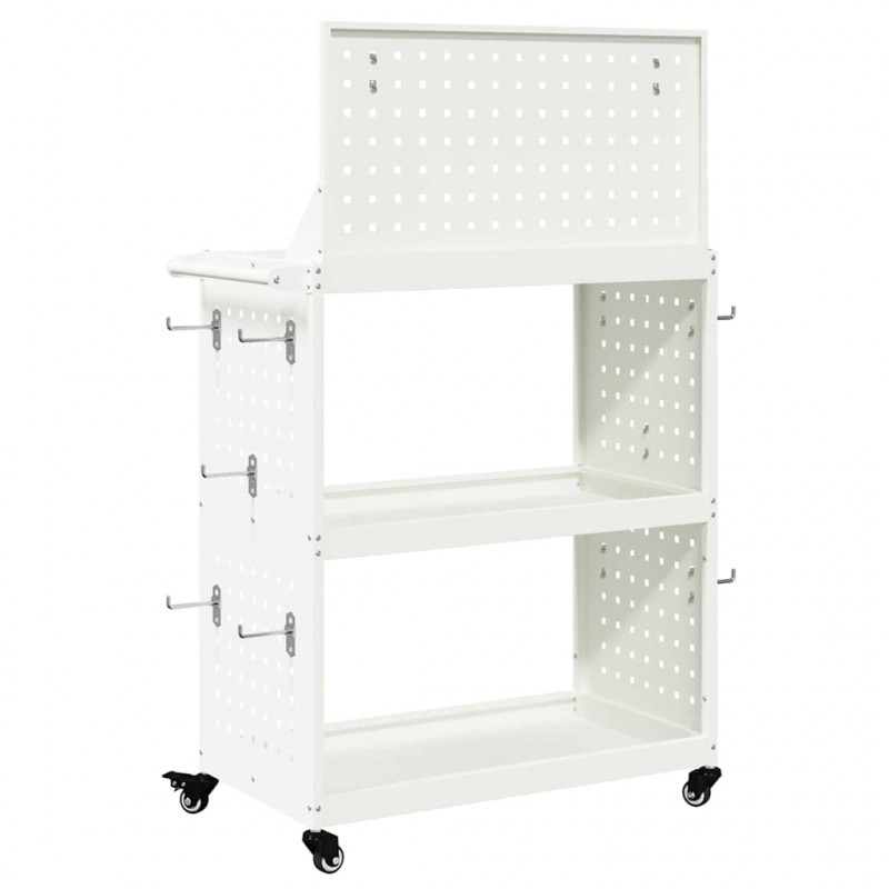Wózek narzędziowy Biały 65 x 35 x 111 cm Stal zimnogięta