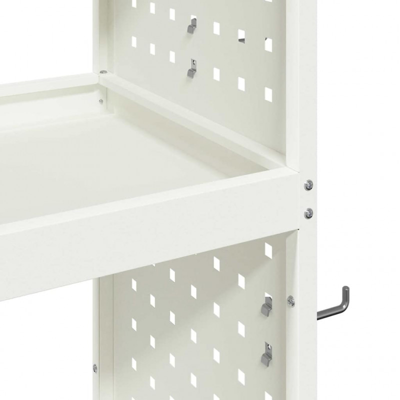 Wózek narzędziowy Biały 65 x 35 x 111 cm Stal zimnogięta