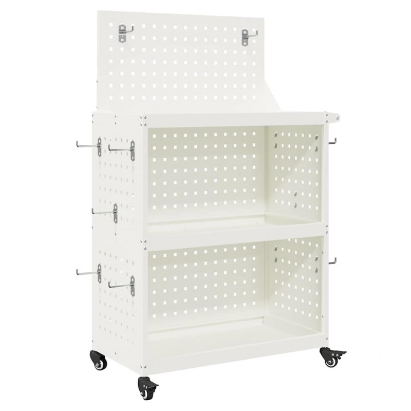 Wózek narzędziowy Biały 65 x 35 x 111 cm Stal zimnogięta