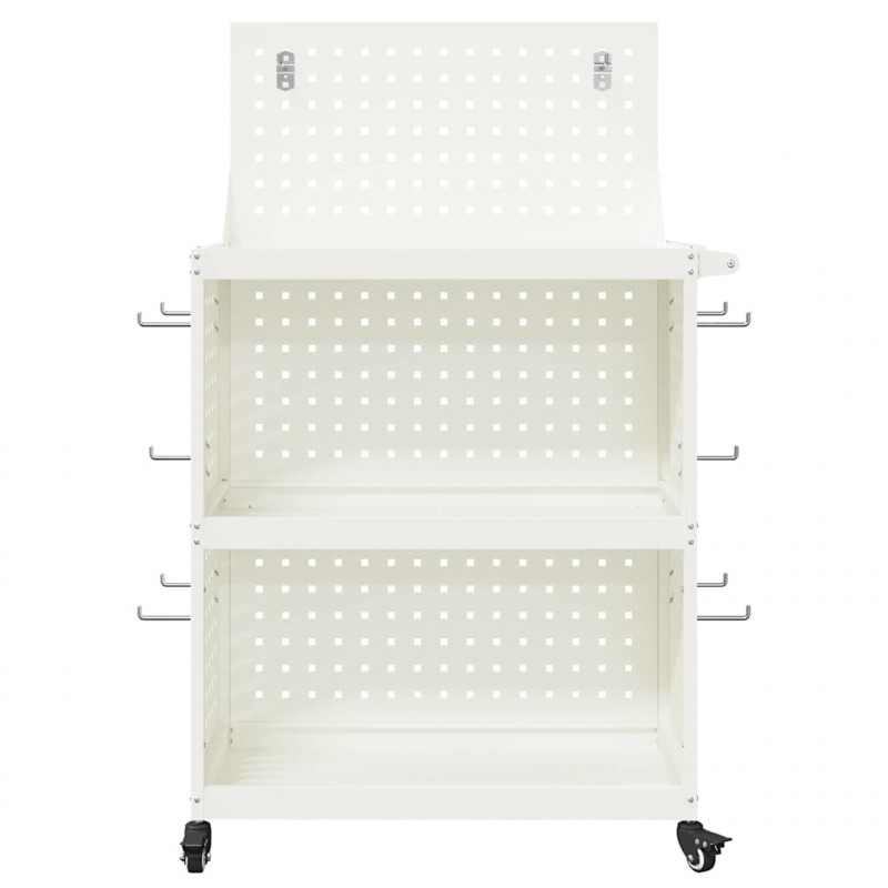Wózek narzędziowy Biały 65 x 35 x 111 cm Stal zimnogięta