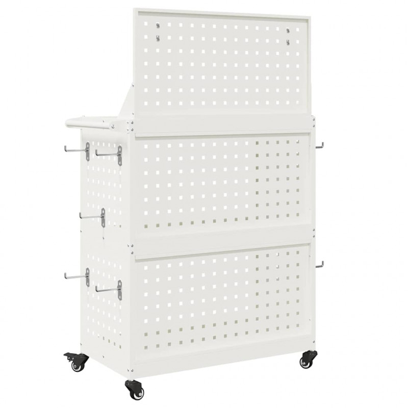 Wózek narzędziowy Biały 65 x 35 x 111 cm Stal zimnogięta