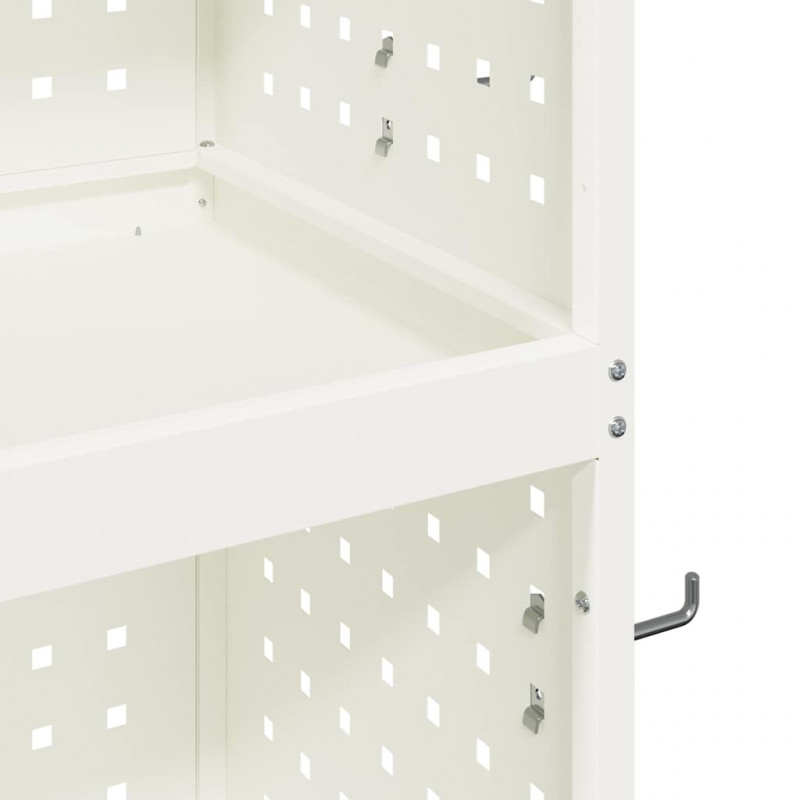 Wózek narzędziowy Biały 65 x 35 x 111 cm Stal zimnogięta